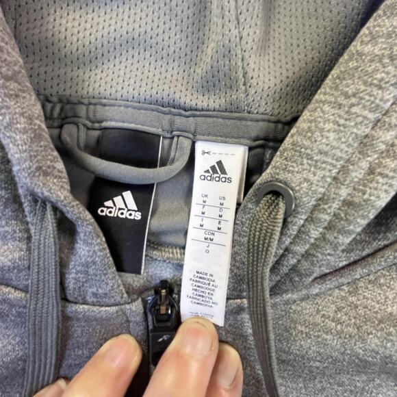 New York Islanders Jacket Mens Medium Gray NHL Hockey Full Zip Hoodie Adidas - Picture 4 of 9